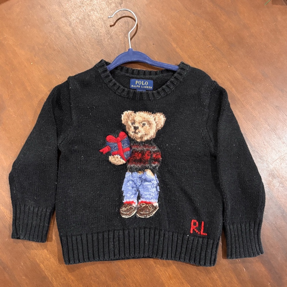 Polo by Ralph Lauren Kids Black Sweater with Bear Design